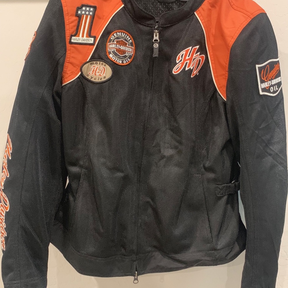 Women’s Harley mesh riding jacket w/ fleece zip hoody. Part 98557-14wv. Size L